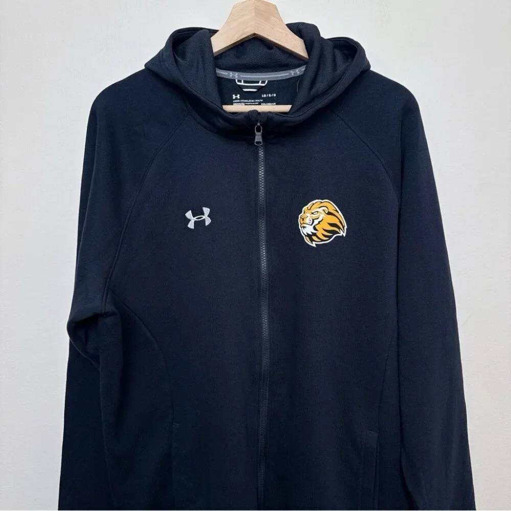 Under Armour Mens Large Cold Gear Hooded Full Zip Micro Fleece Liner Jacket